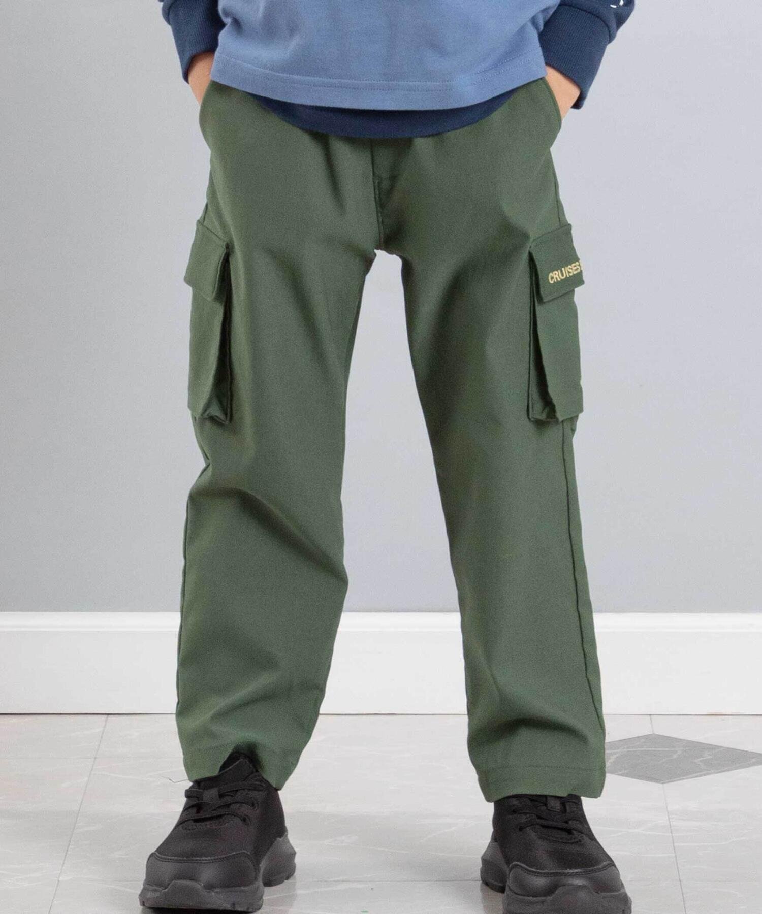 Длинные брюки-карго из эластичной саржи (90–150 см) BeBe, Green