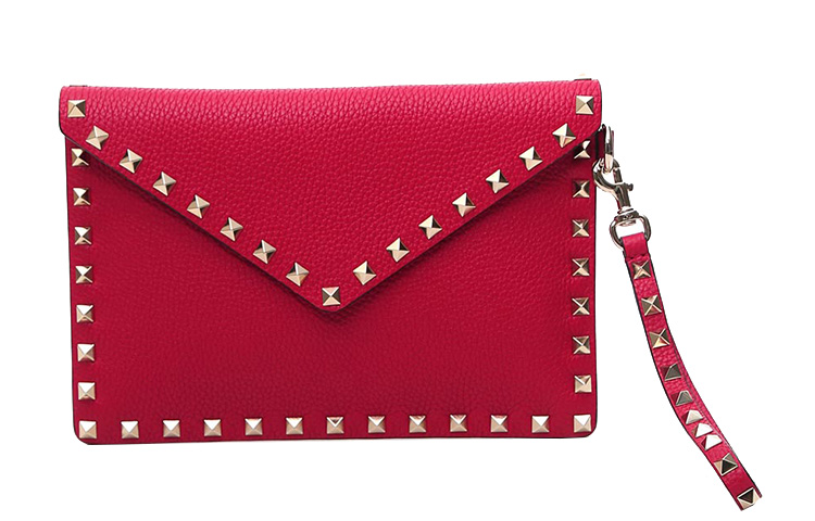 

Valentino Кожаная косметичка женская красная