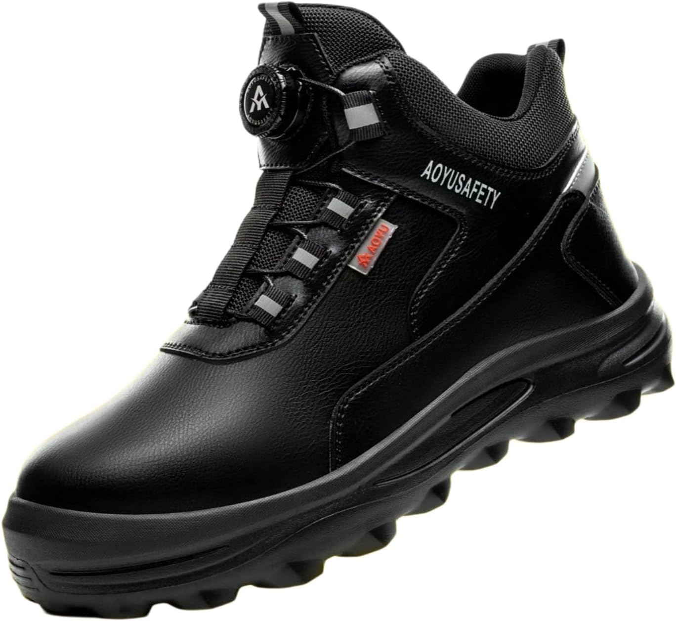 

Ботинки MACEFIL с металлическим носком для мужчин, противоскользящие промышленные строительные туфли, комфортная уличная и рабочая защитная обувь, черный