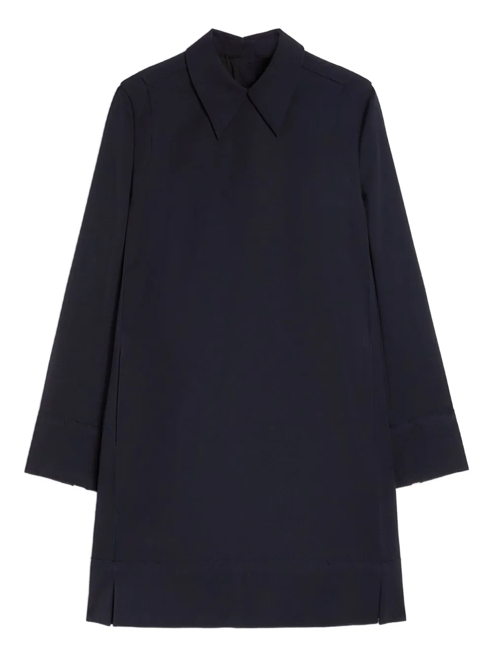 

Шерстяное платье мини с заостренным воротником Jil Sander, синий