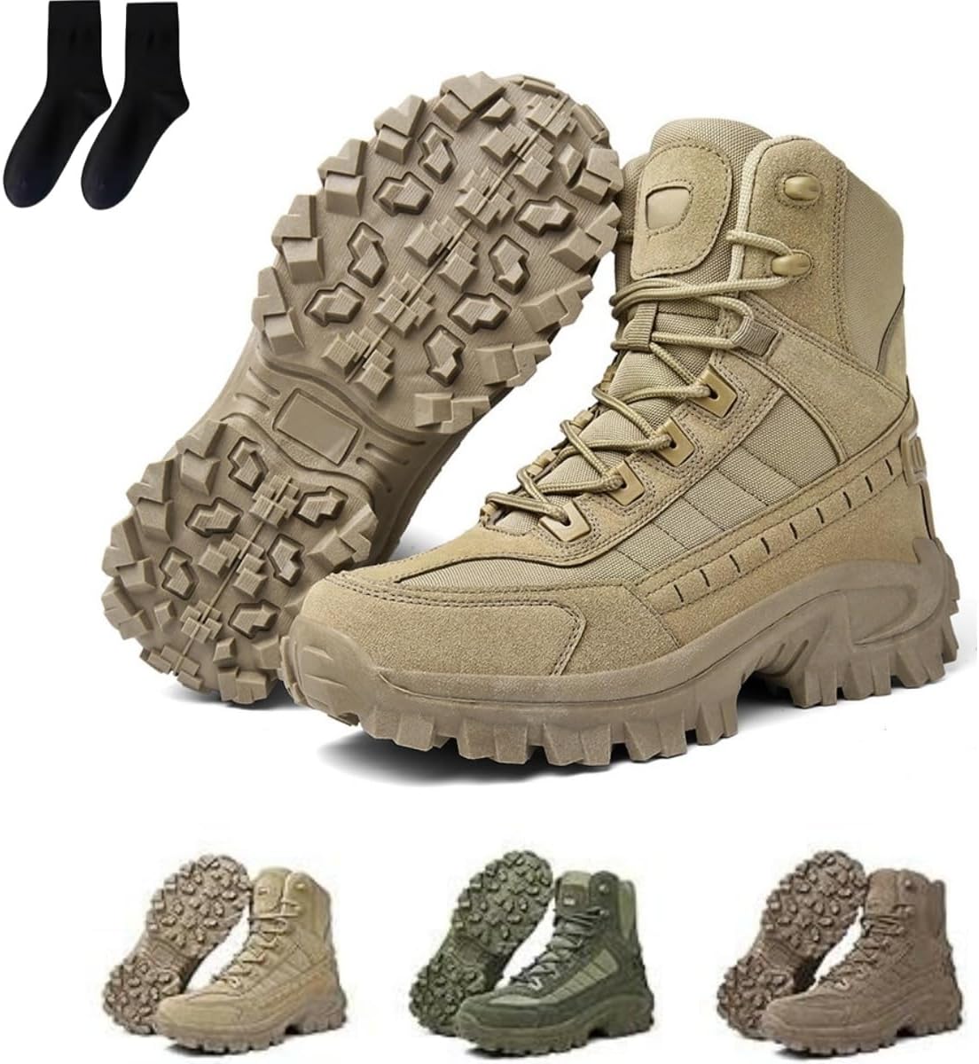 

Водонепроницаемые ортопедические противопроколные и походные ботинки для мужчин Generic, хаки