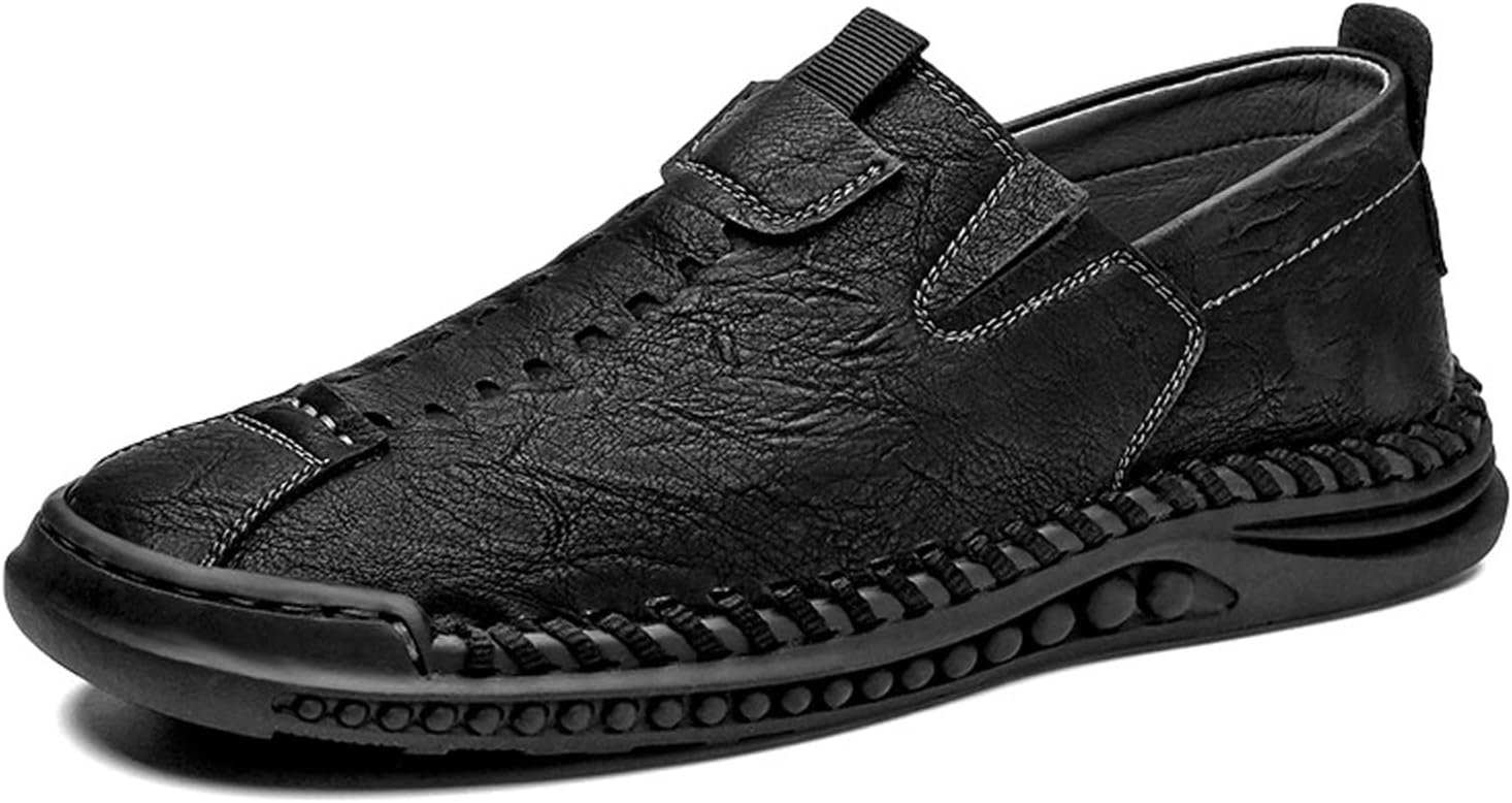 

Мужские итальянские повседневные слипоны ручной работы, кожаные туфли-лоферы с мягкой подошвой, нескользящие, стильные кроссовки для улицы, вождения и прогулок Amazideal, черный