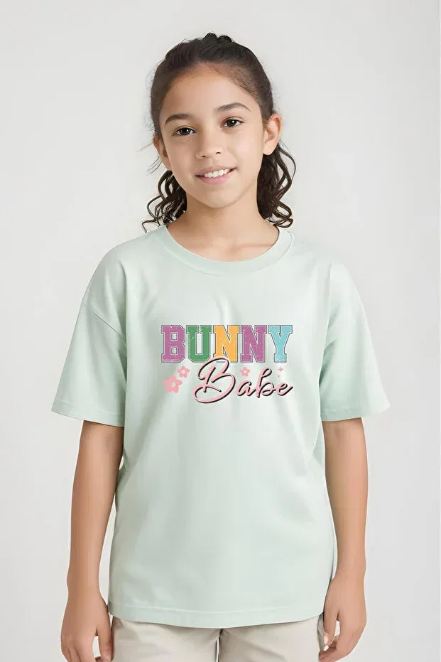Детский комплект футболок с принтом 5-Piece bunny-generation-pink-m-mood printed Fyk Collection, Light Pink-Mint Green-Yellow-Lilac-Gray — фото 3