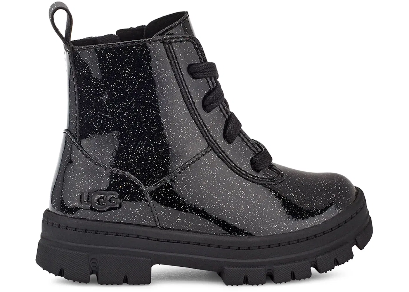 Детские ботинки на шнуровке UGG Ashton Lace Up Boot, Glitter Black