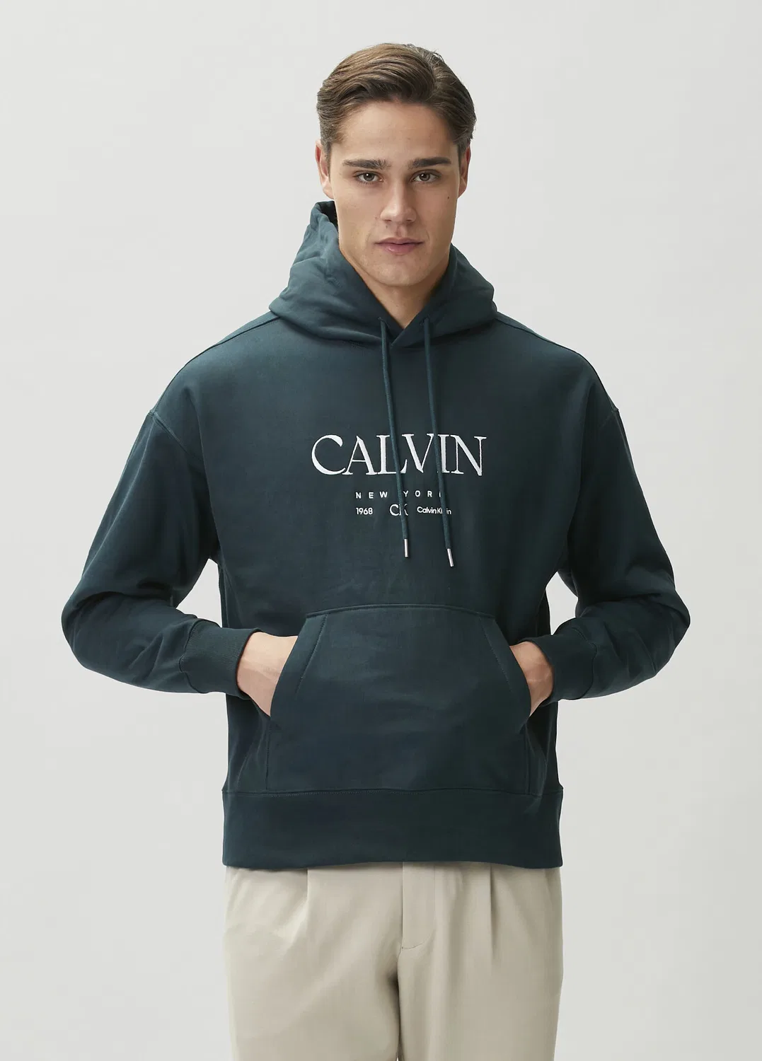 Свитшот с капюшоном Calvin Klein, синий