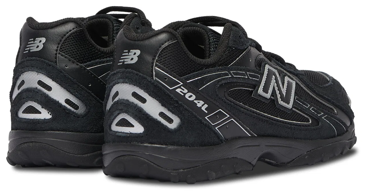 Детские кеды 204L New Balance, цвет Black/Metallic Silver — фото 3
