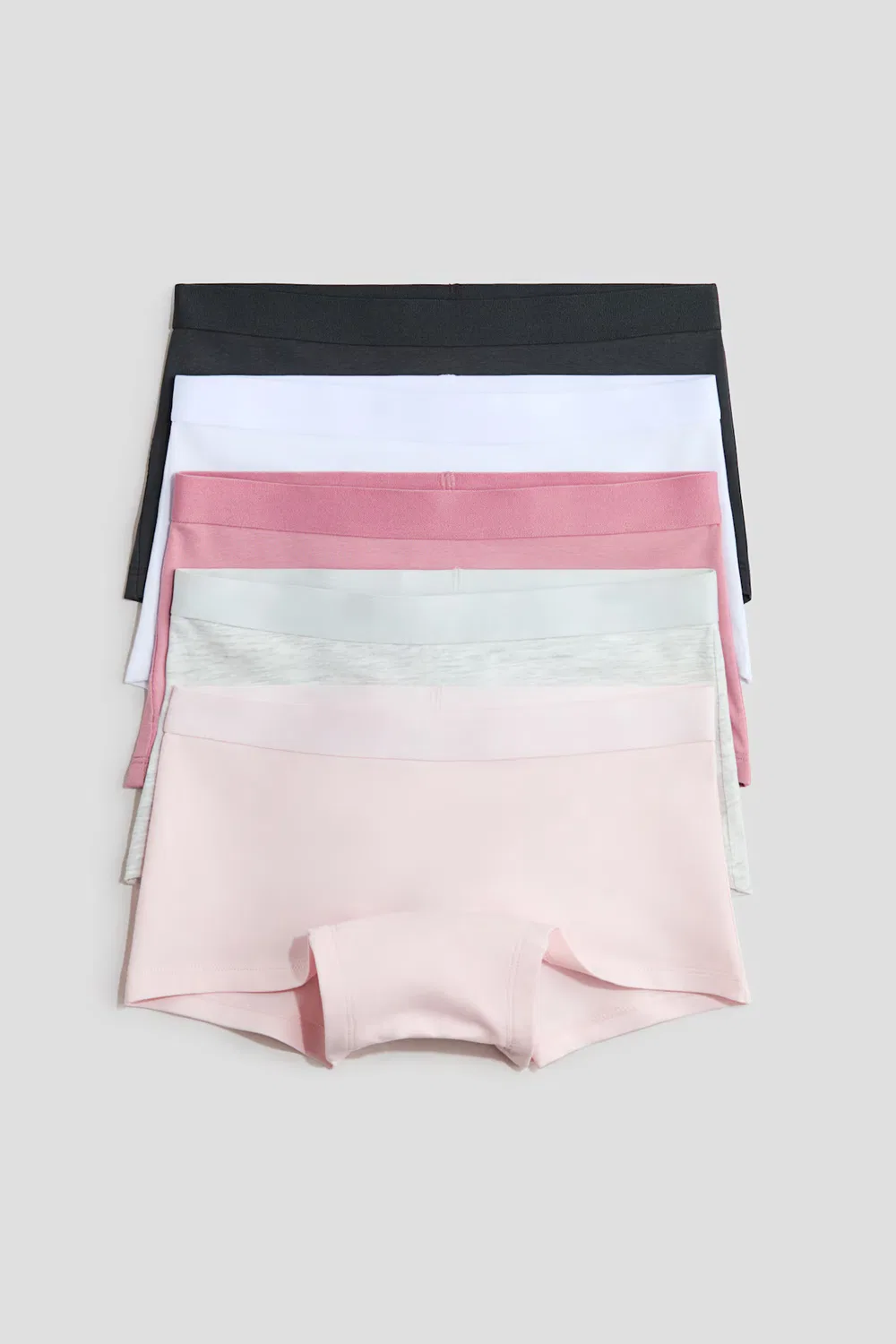 Набор из 5 хлопковых боксерских трусов H&M, Schwarz/Weiß/Rosa