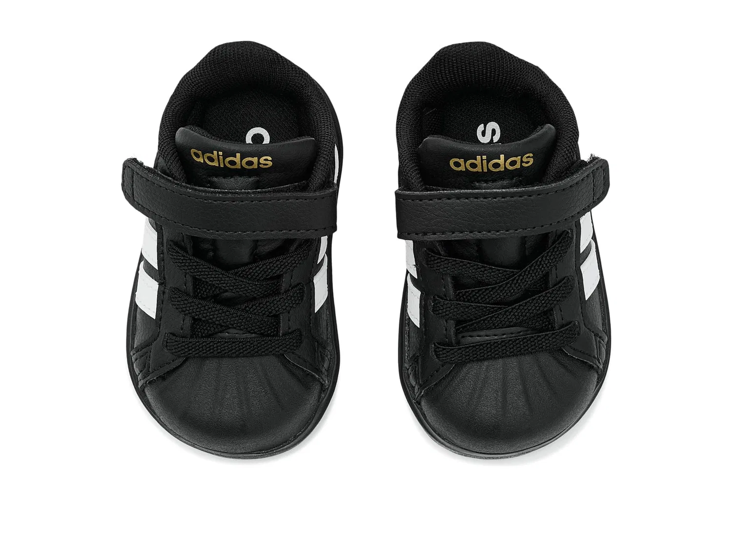 Кроссовки Street Talk Shoes (для малышей) Adidas Kids, Black/White/Gold Metallic — фото 3