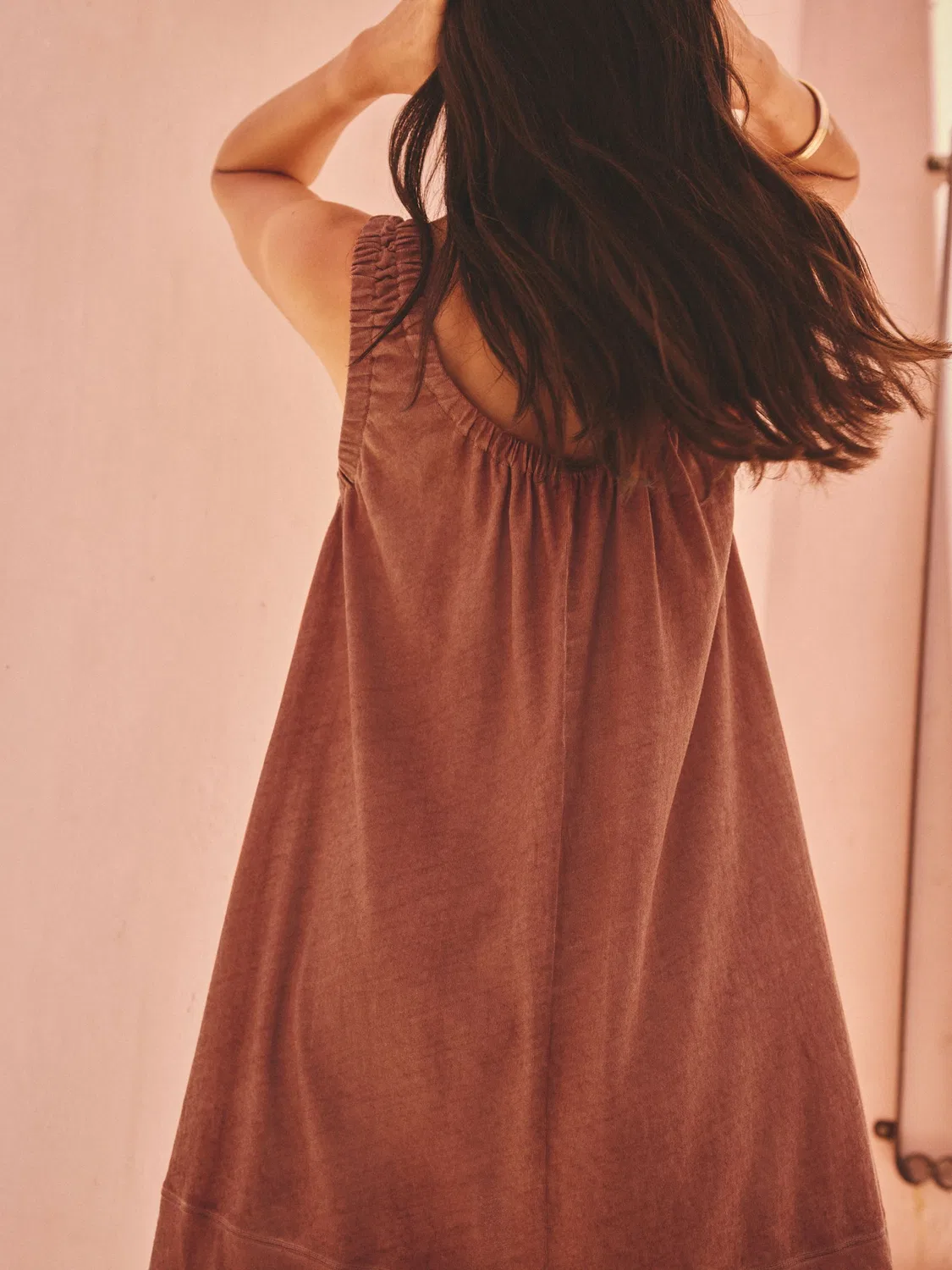 Платье мини с scoop neckline, Chocolate Brown Next — фото 4