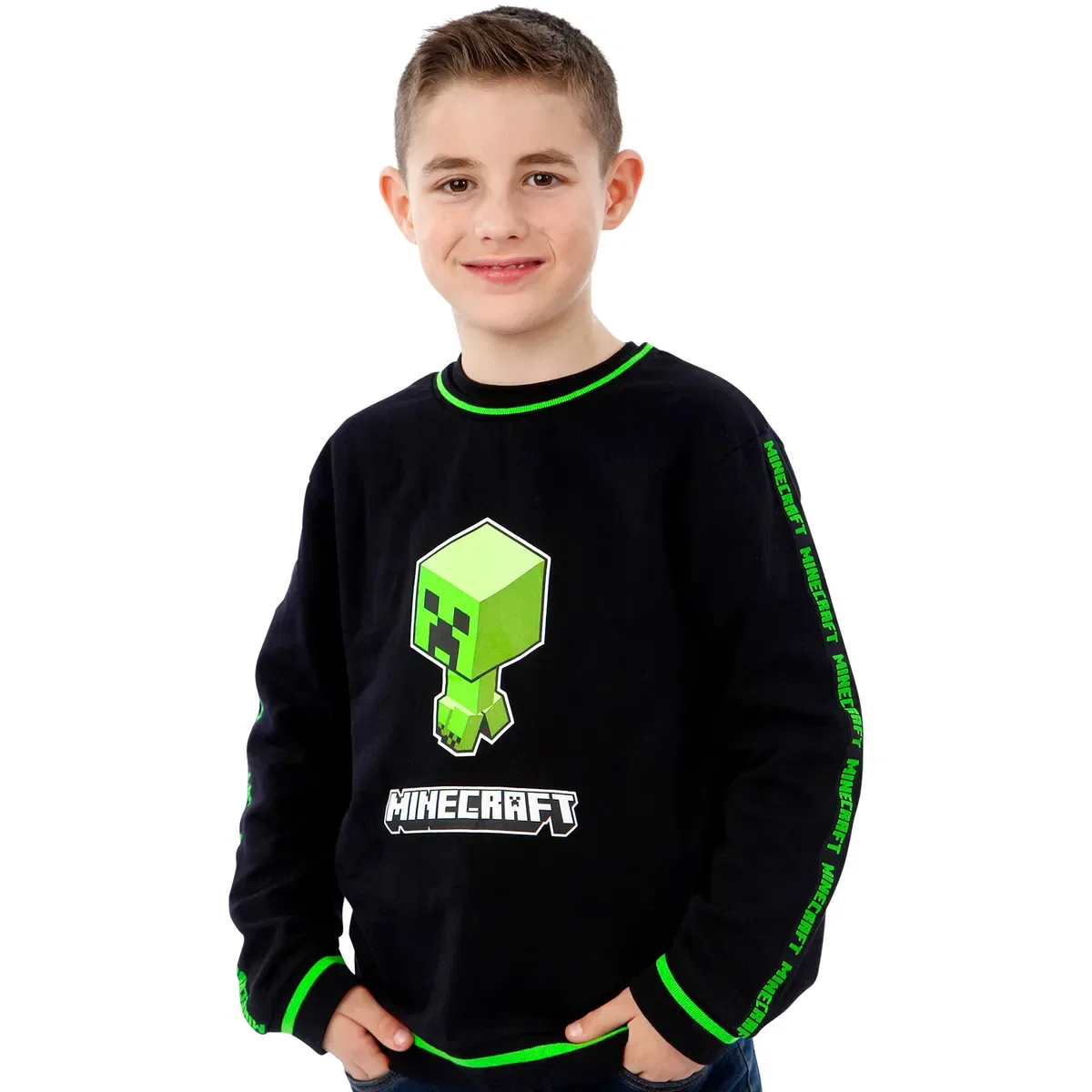 Свитшот с принтом Creeper Minecraft, Black — фото 3