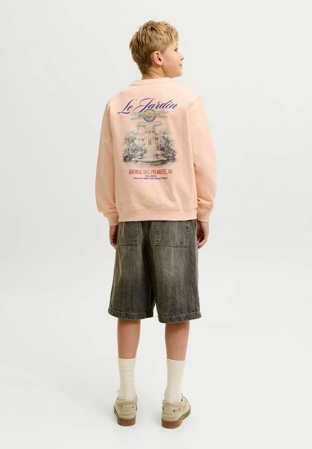 Спортивные штаны для подростков - толстовка Jack & Jones Junior, Peach Melba — фото 2
