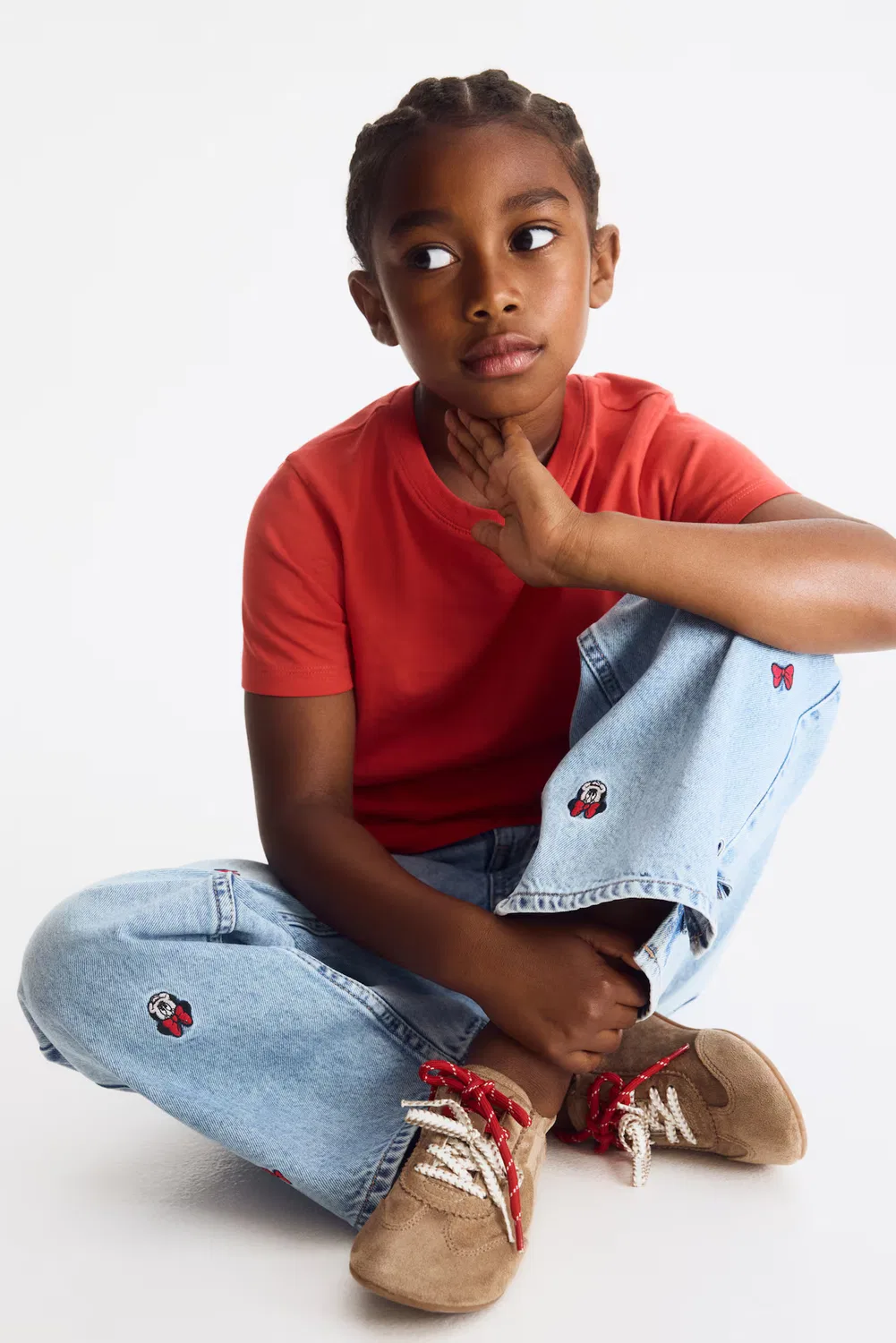 Джинсы с широкими штанинами и принтом H&M, Helles Denimblau/Minnie Maus — фото 3