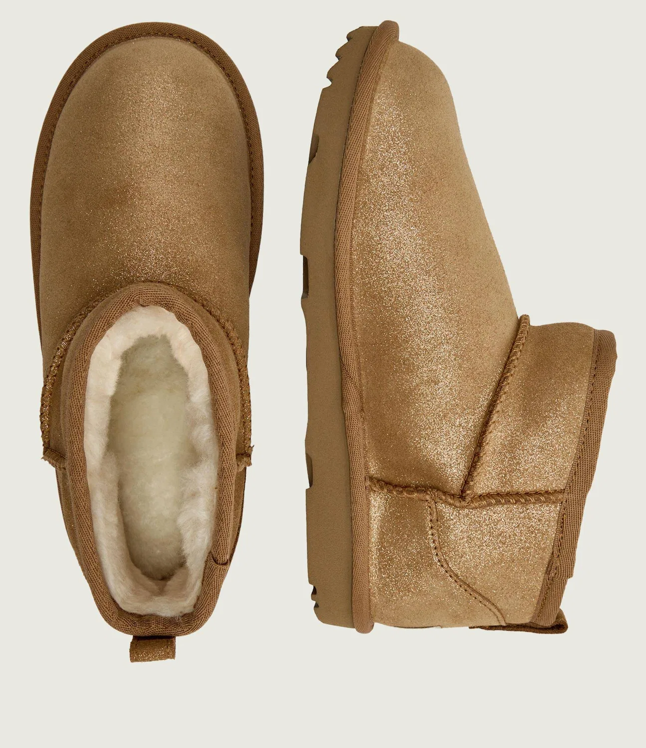 Сапоги снежные Classic Ultra Mini Dazzle Ugg, бежевый — фото 4