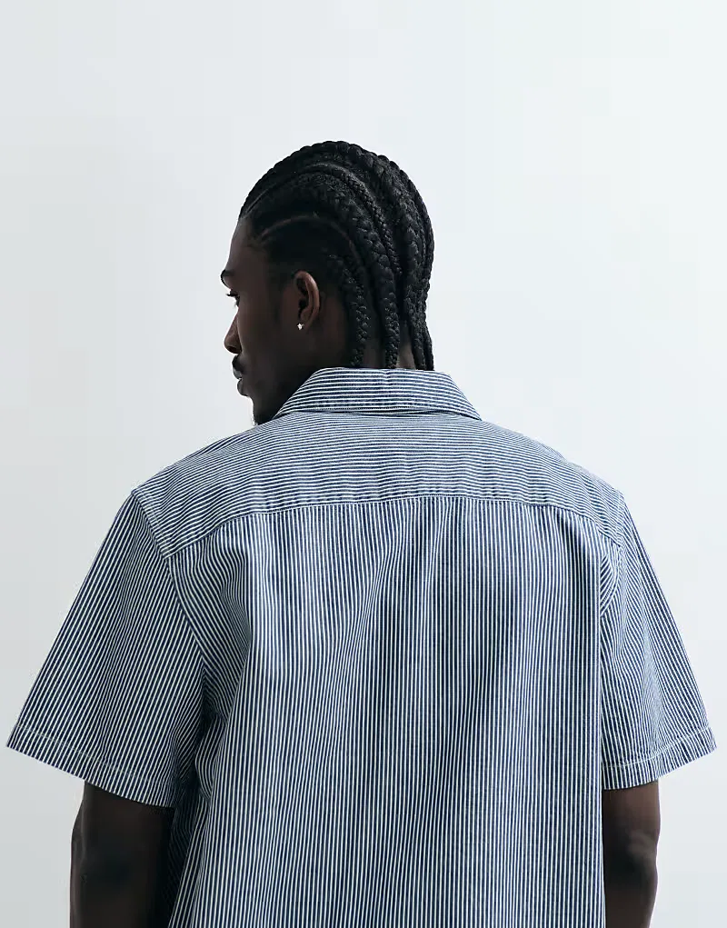 Рубашка Levi's Workwear с коротким рукавом в полоску, синий — фото 3