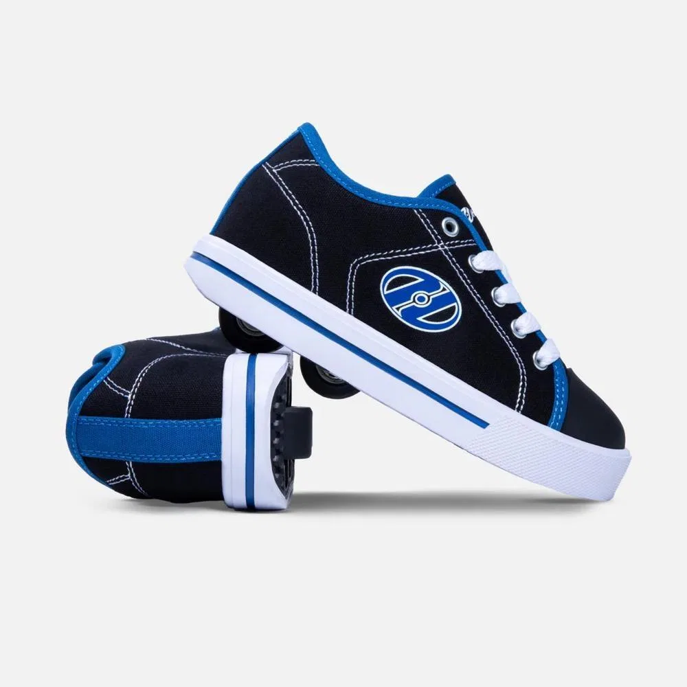 Детские роликовые кроссовки с колесиками Heelys X2 Classic, Черный Белый Синий