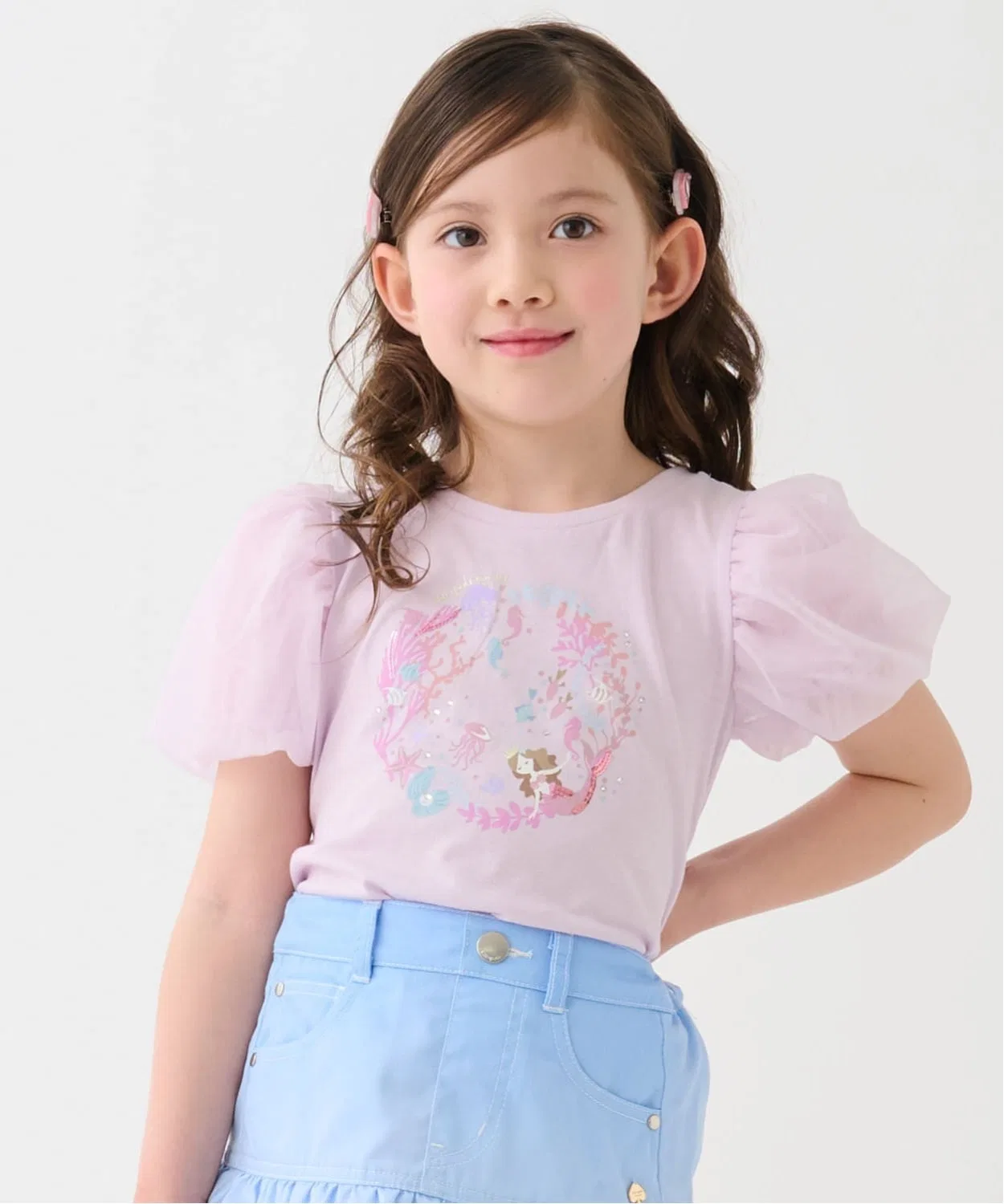 Детская футболка с коротким рукавом и принтом Mermaid Sea T-Shirt kate spade new york kids, Pink — фото 3