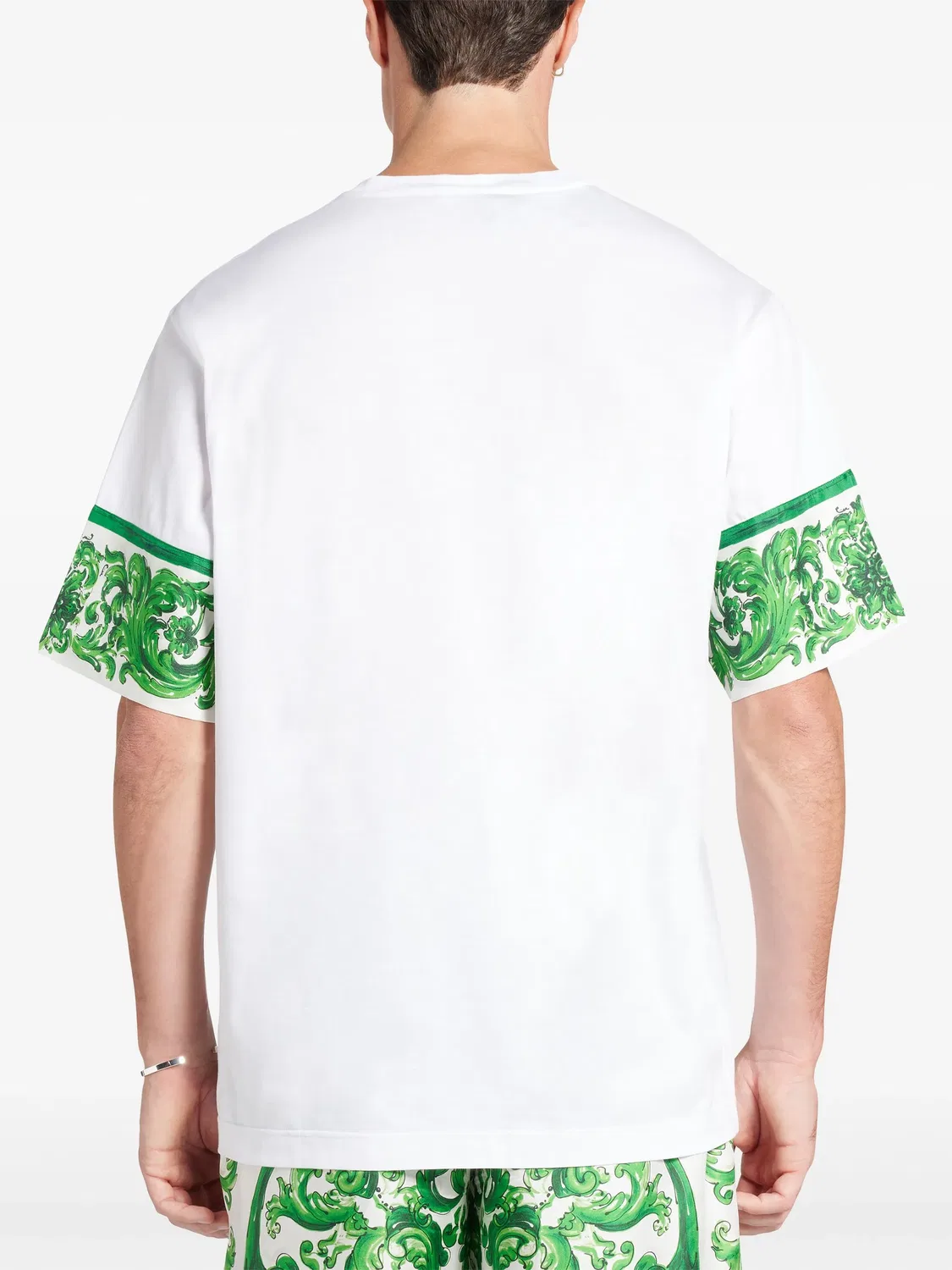 Футболка с майоликовым принтом Dolce & Gabbana, белый — фото 3