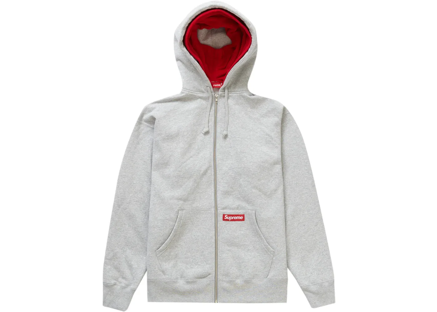 Мужской свитшот на молнии с капюшоном Supreme Sweatshirt, Heather Grey — фото 2