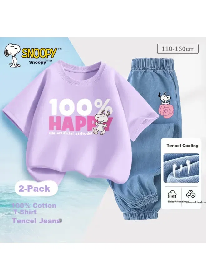 Комплект футболка с коротким рукавом и джинсы Snoopy