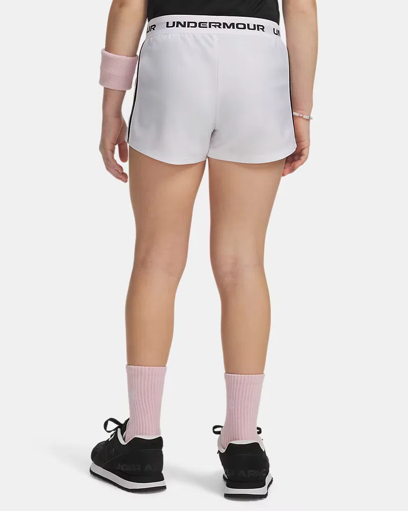Детские шорты быстросохнущие из переработанного полиэстера UA Tech Play Up UnderArmour, White/Black — фото 2