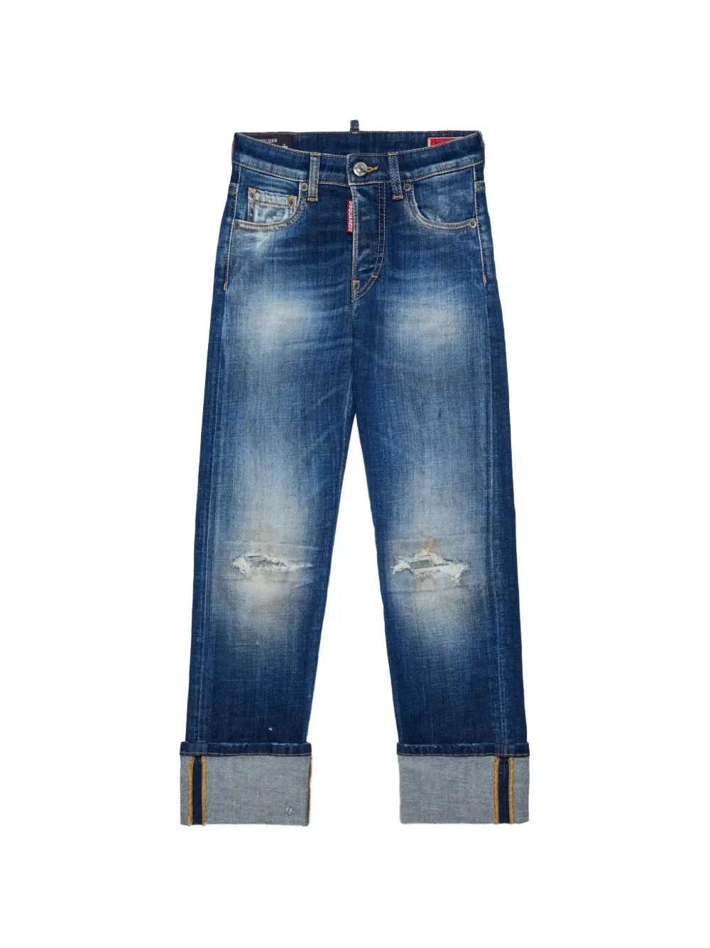 Брюки Tomboy с эффектом потертости Dsquared2 Kids, синий
