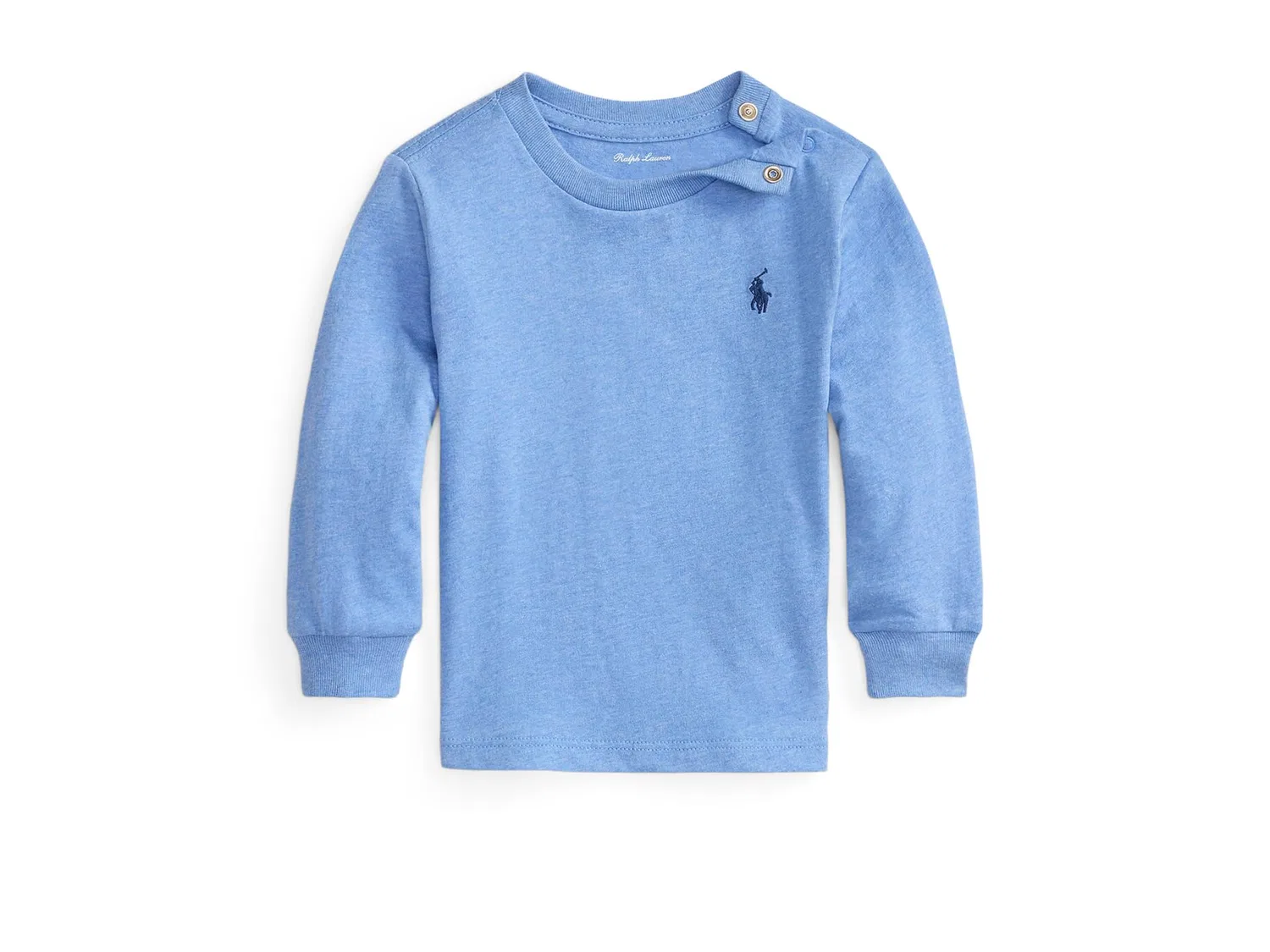 Футболка с длинным рукавом из хлопкового трикотажа (для младенцев) Polo Ralph Lauren Kids, Soft Royal Heather