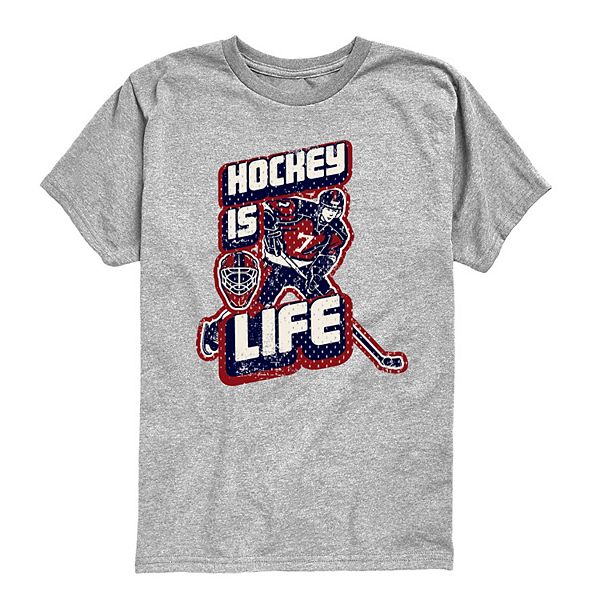 

Футболка с принтом hockey is life для мальчиков 8-20 Licensed Character, Athletic Heather