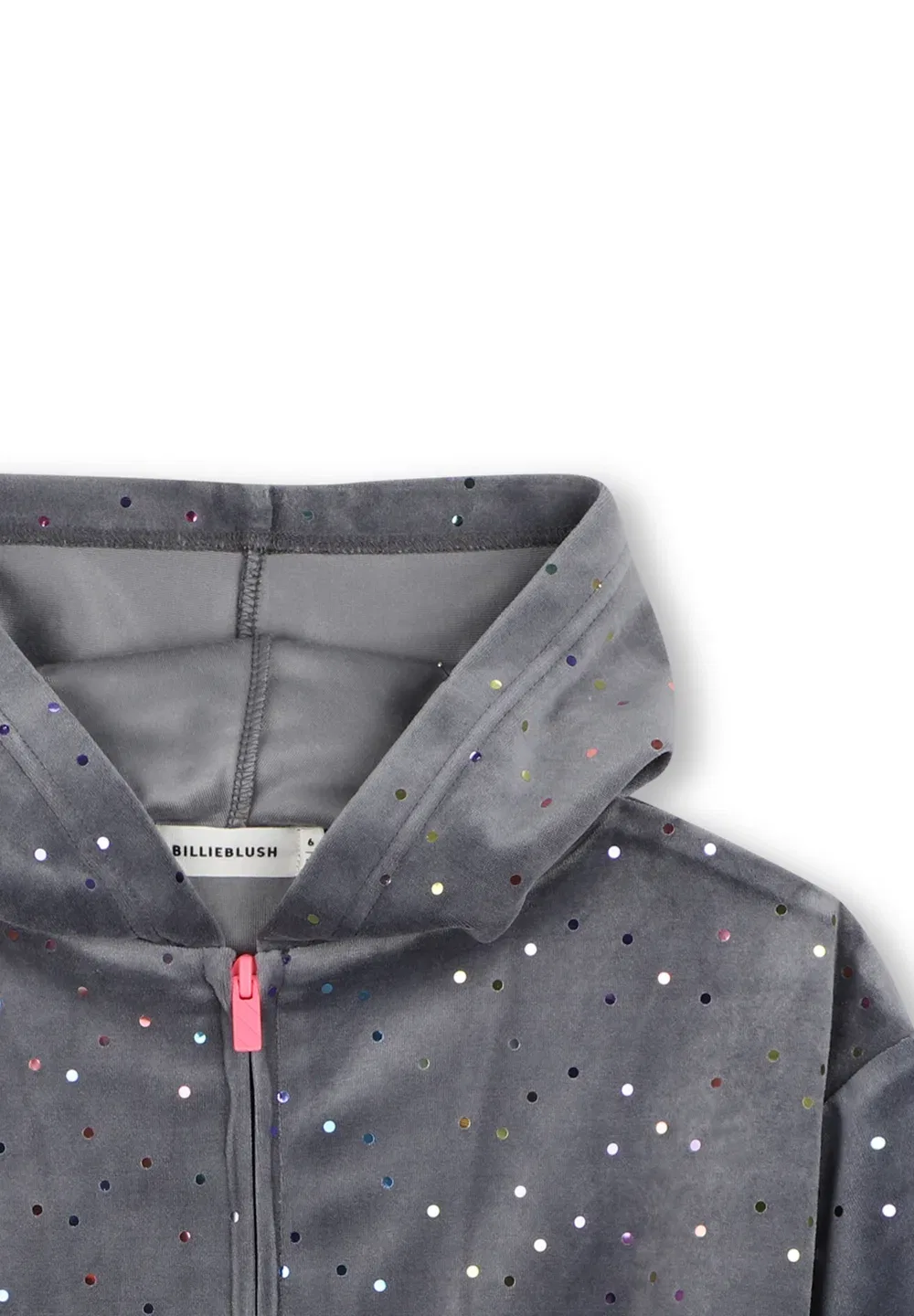 Детский кардиган с капюшоном для девочки - толстовка на молнии Billieblush, Charcoal Grey — фото 4