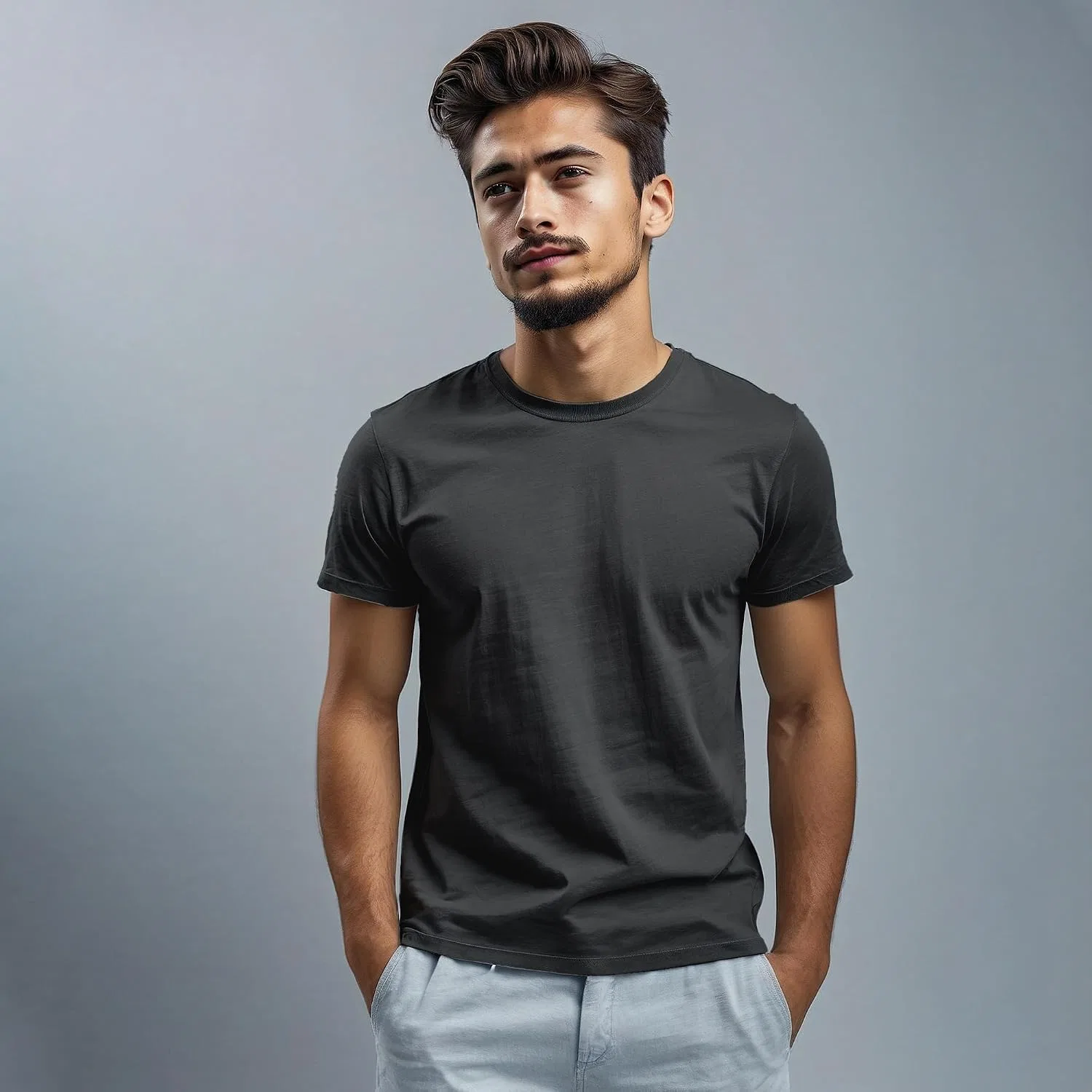 Унисекс футболка из органического хлопка Classic Fit Arventur, Dark Gray — фото 2