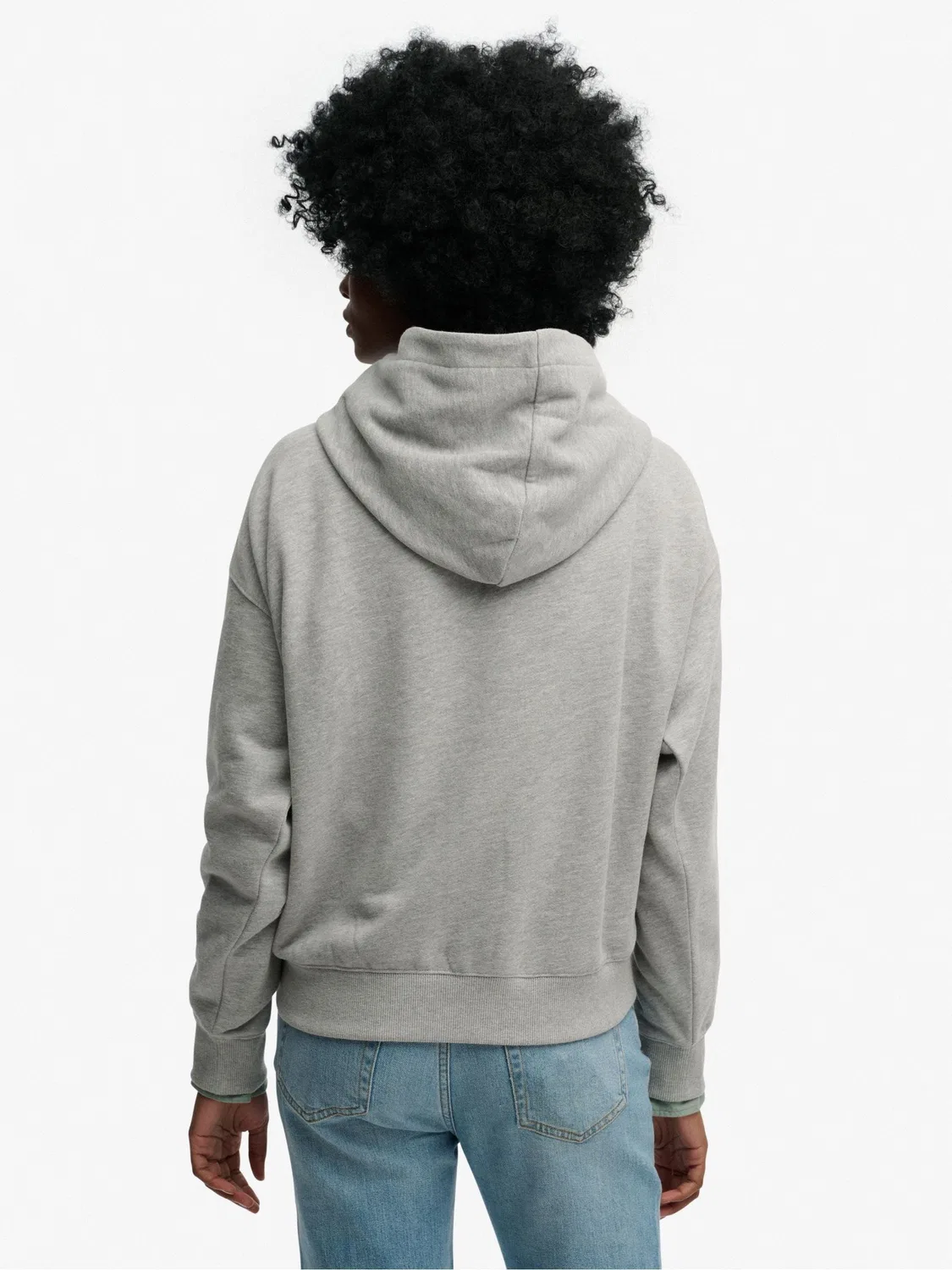 Худи Oversized Athletic Essentials Relaxed Hoodie Superdry, серый — фото 3