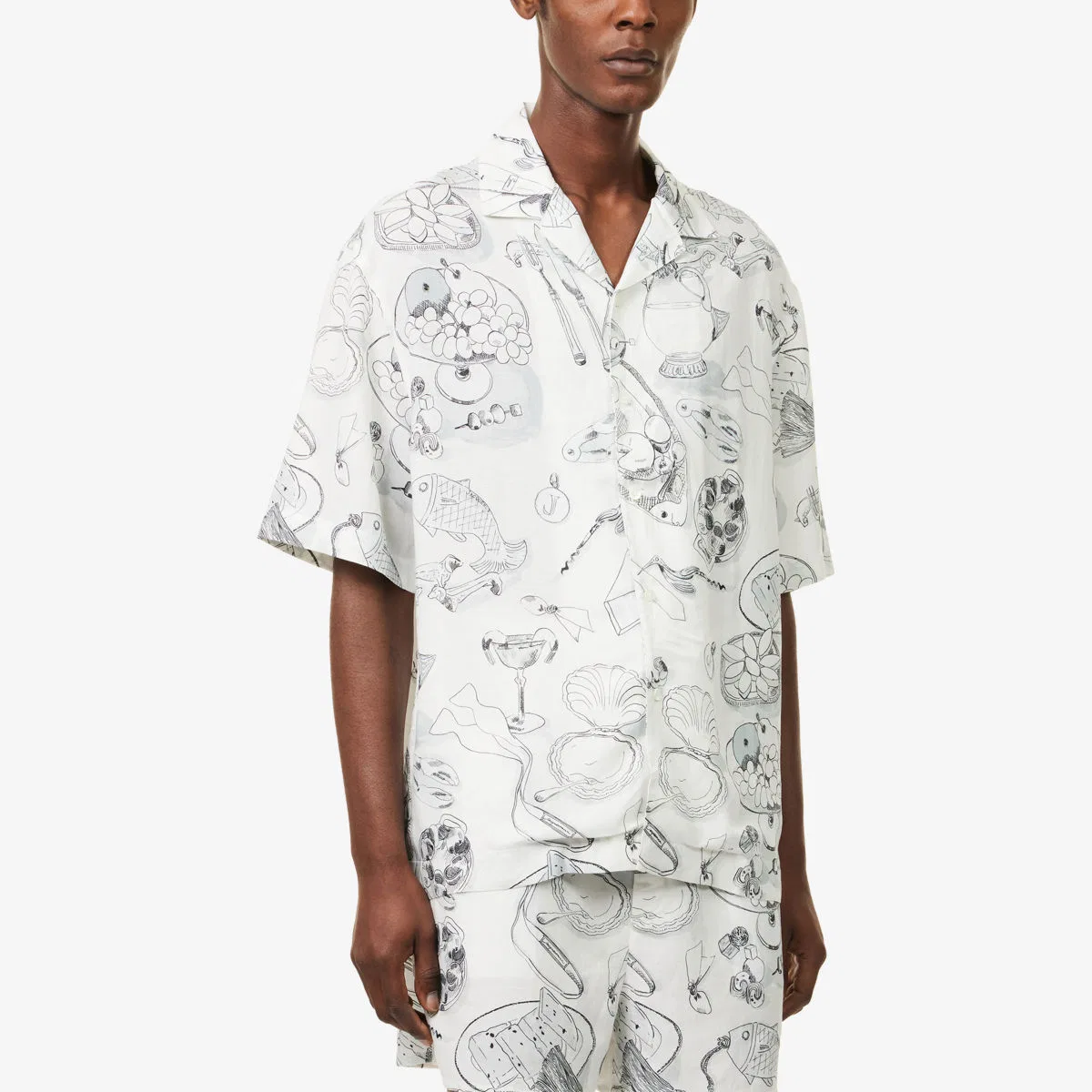 Рубашка с коротким рукавом из льняной смеси для коктейлей Jacquemus, кремовый — фото 3