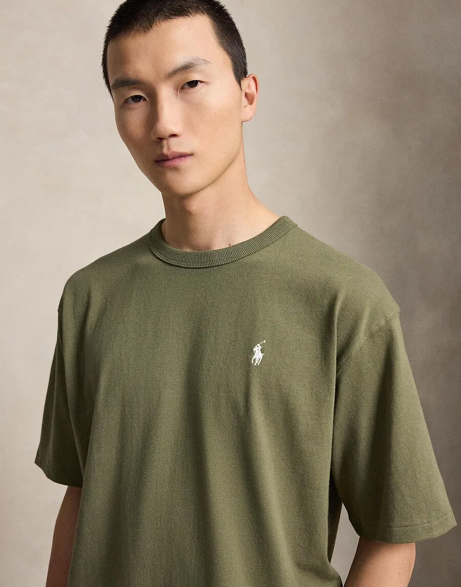 Футболка Polo Ralph Lauren оливкового цвета — фото 3