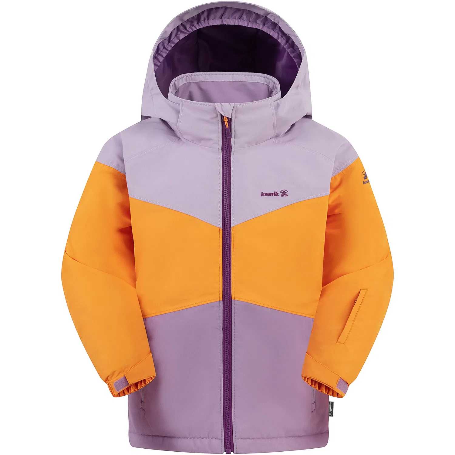 Куртка утепленная зимняя для девочки Elara Kamik, Lilac/Clementine