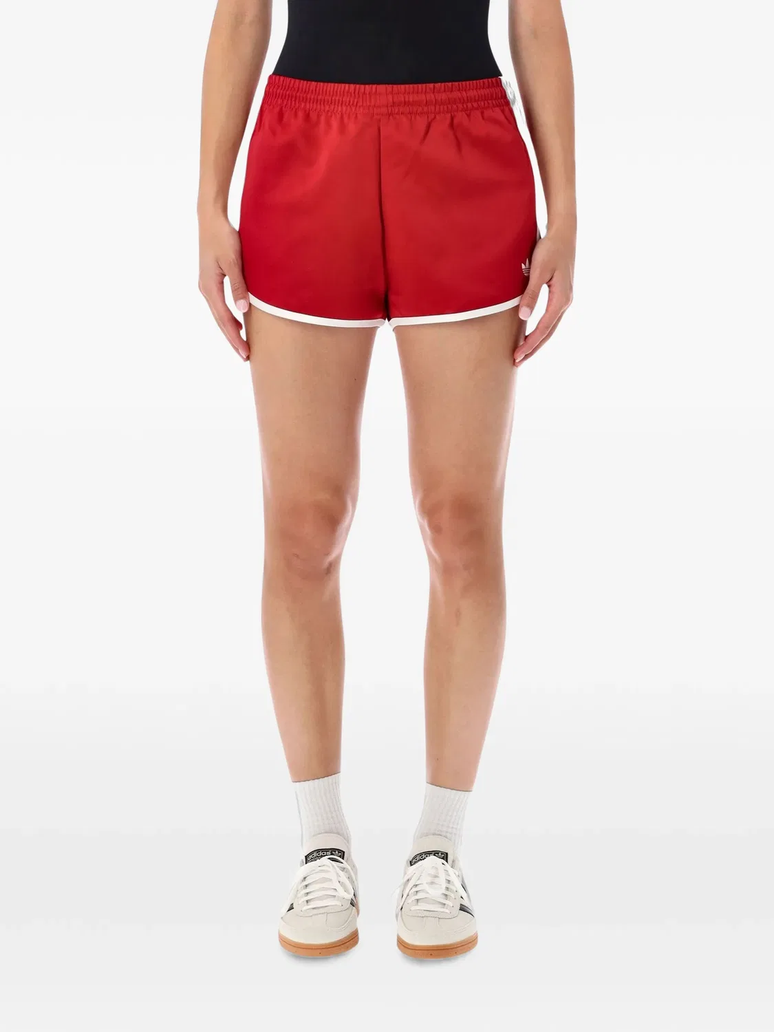 Шорты красные с полосками Adidas, красный