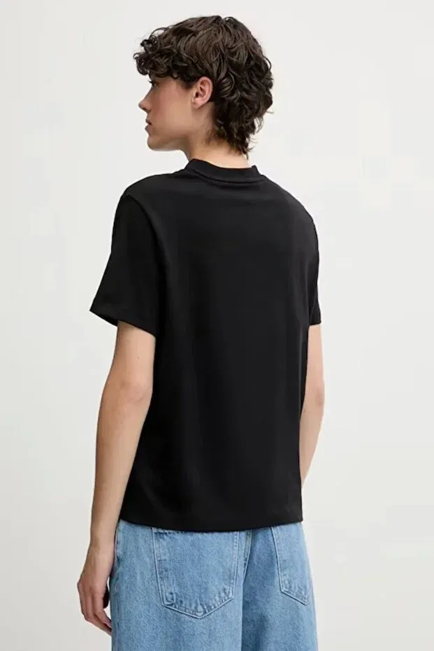 Женская хлопковая футболка с принтом Calvin Klein, Black — фото 3