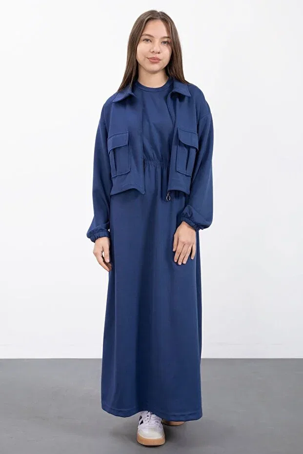Детское платье для девочек без рукавов Cansın Mini, Navy Blue — фото 3