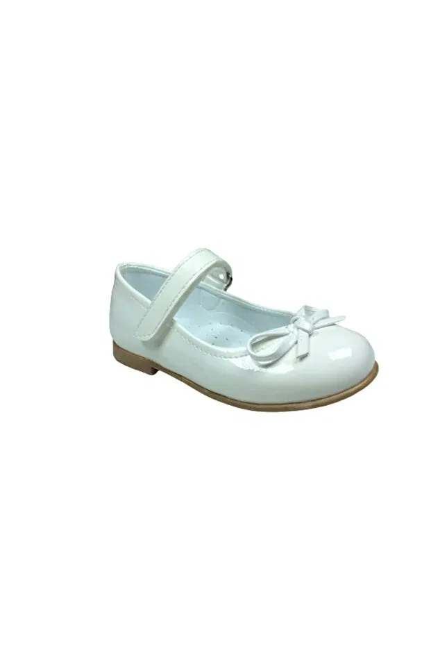 Детские балетки для девочек из искусственной кожи с бантом Mustache Bow Ortopedikal, White — фото 2