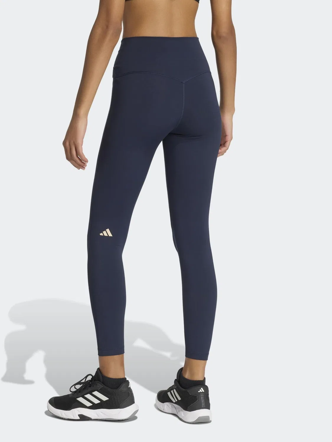 Леггинсы с завышенной талией adidas Black 3-Stripes Studio All Me 7/8 X Over, черный — фото 2