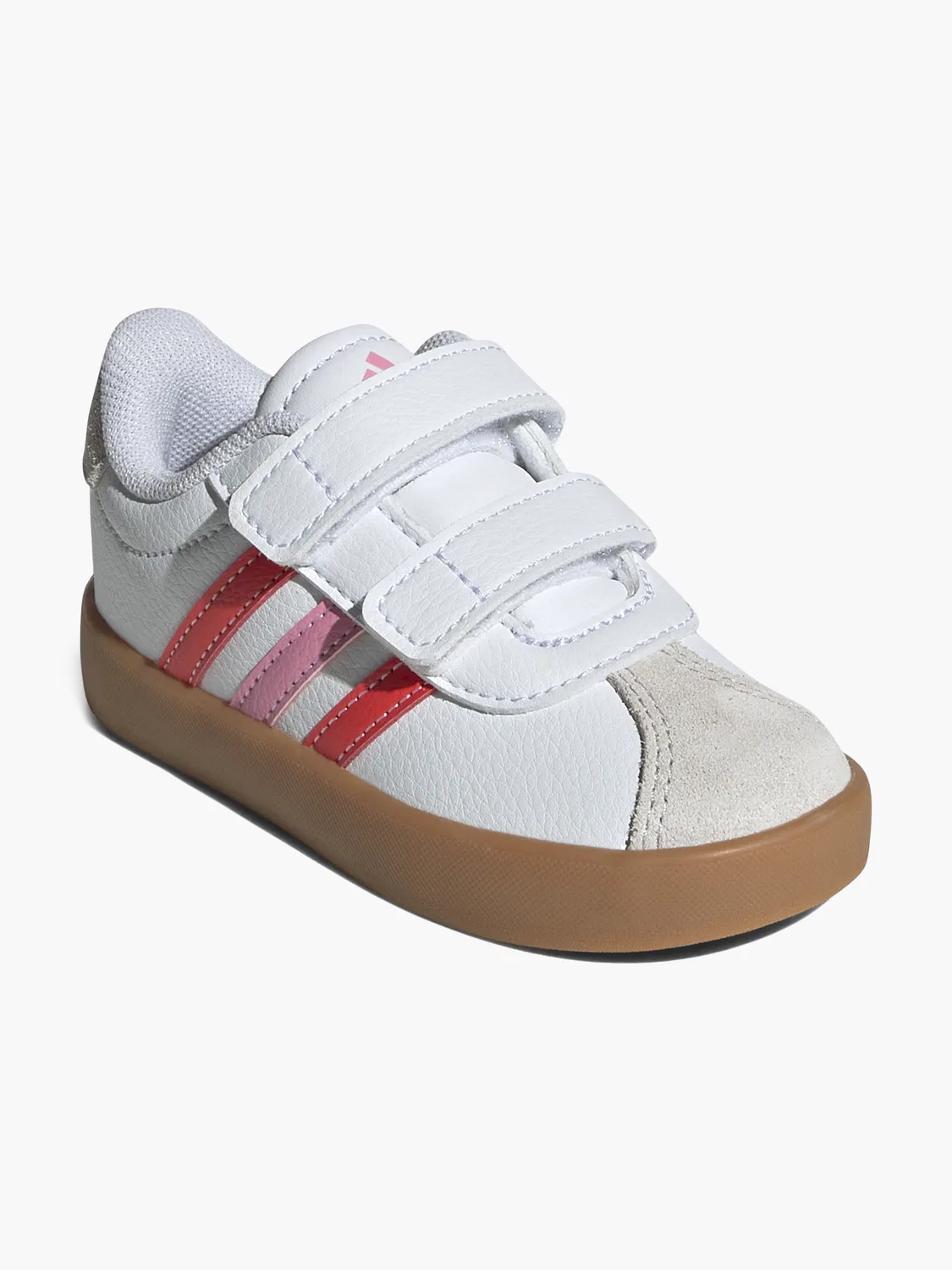 Детские кроссовки на липучке Adidas VL Court 3.0 CF I, розовый — фото 2