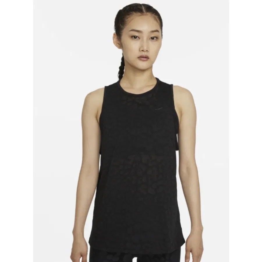Женский спортивный топ с леопардовым принтом, Nike Pro Dri-Fit, Черный