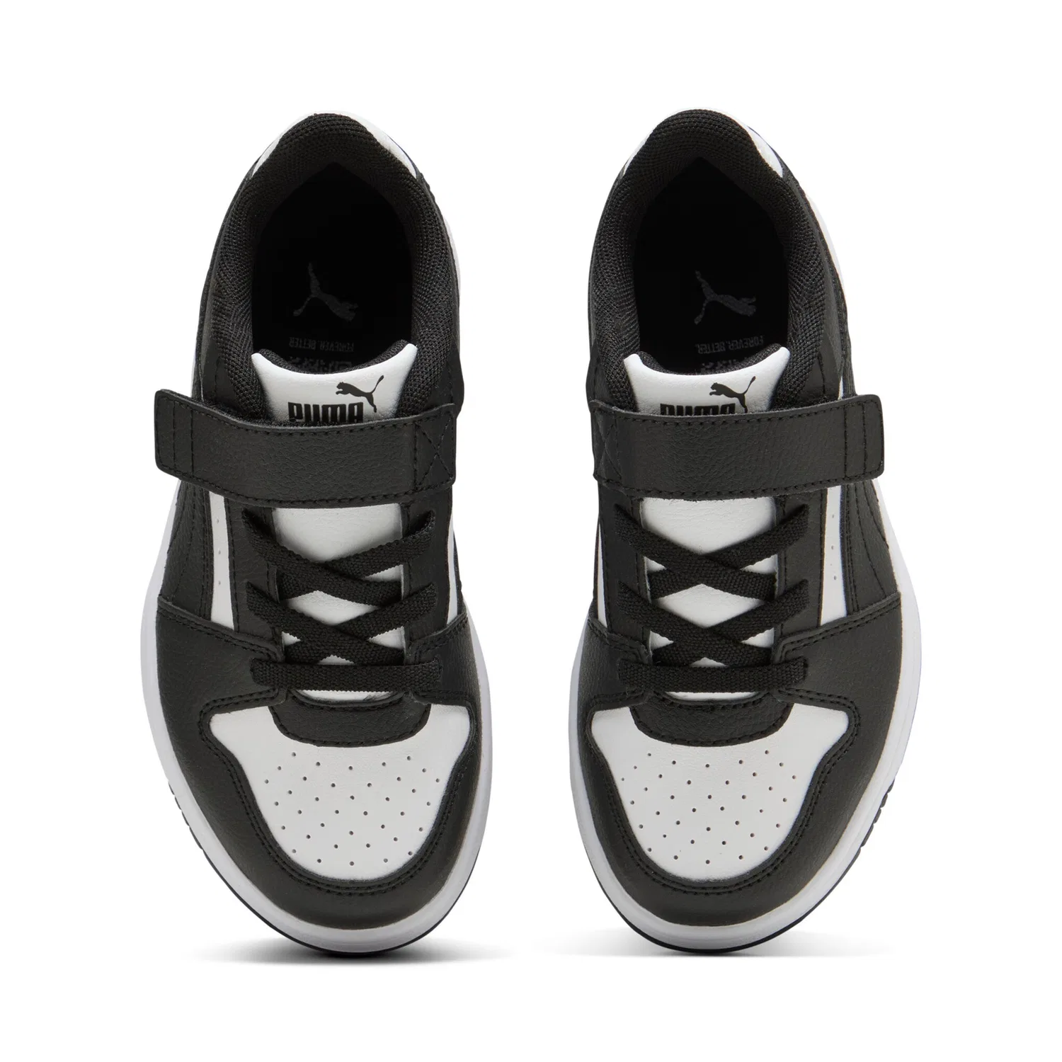 Детские кроссовки на липучках PUMA Rebound Slam Lo AC PS, White/Black — фото 4