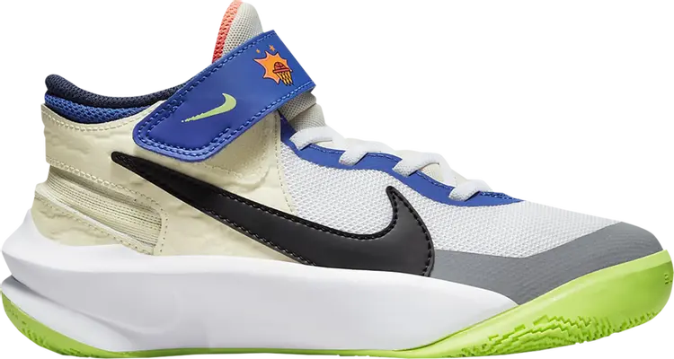 

Кроссовки Nike Team Hustle D10 FlyEase GS 'White Multi-Color', белый