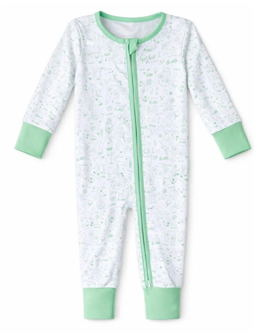 Боди-комбинезон с принтом Golf Bits & Bows, White Green