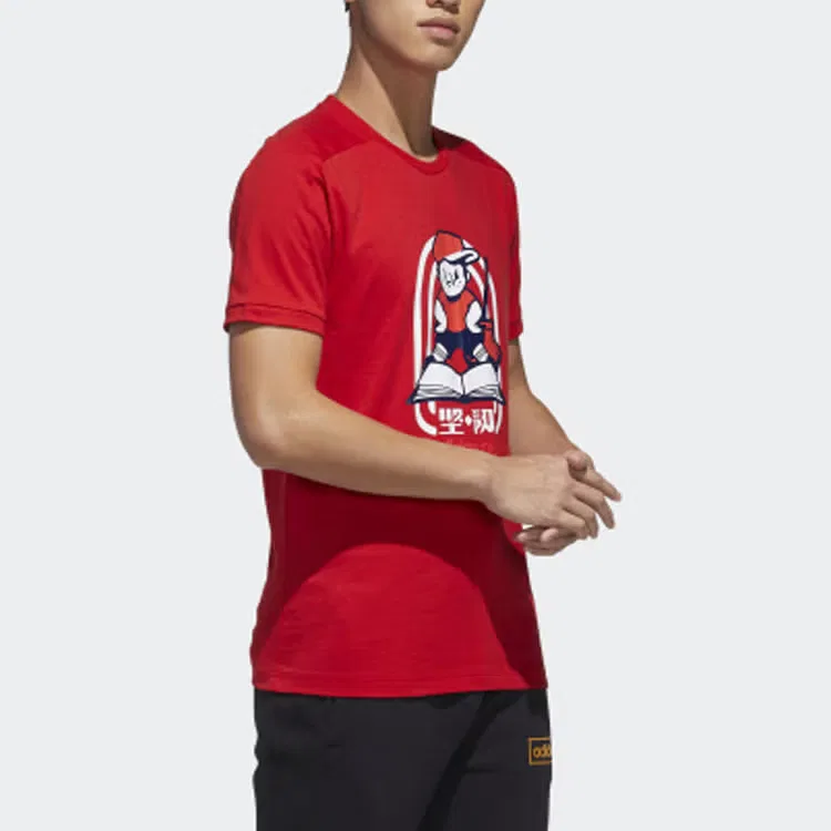 Футболка с круглым вырезом Neo m gk tee4 Adidas, красный — фото 4