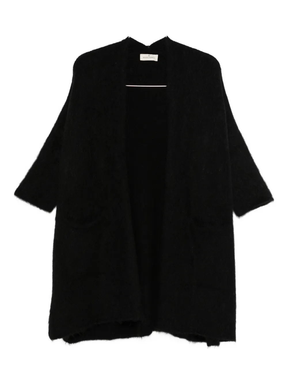 

Пальто с отделкой под брашировку и открытым передом BRUNO MANETTI, черный