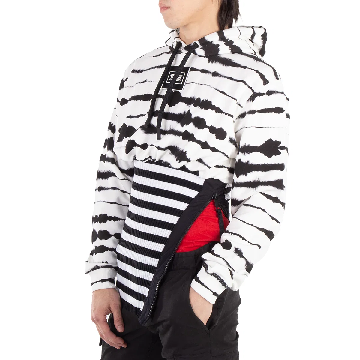 Худи из хлопка с принтом Watercolour Print Reconstructed Cotton Hoodie Burberry, Monochrome Ip Pttn — фото 2