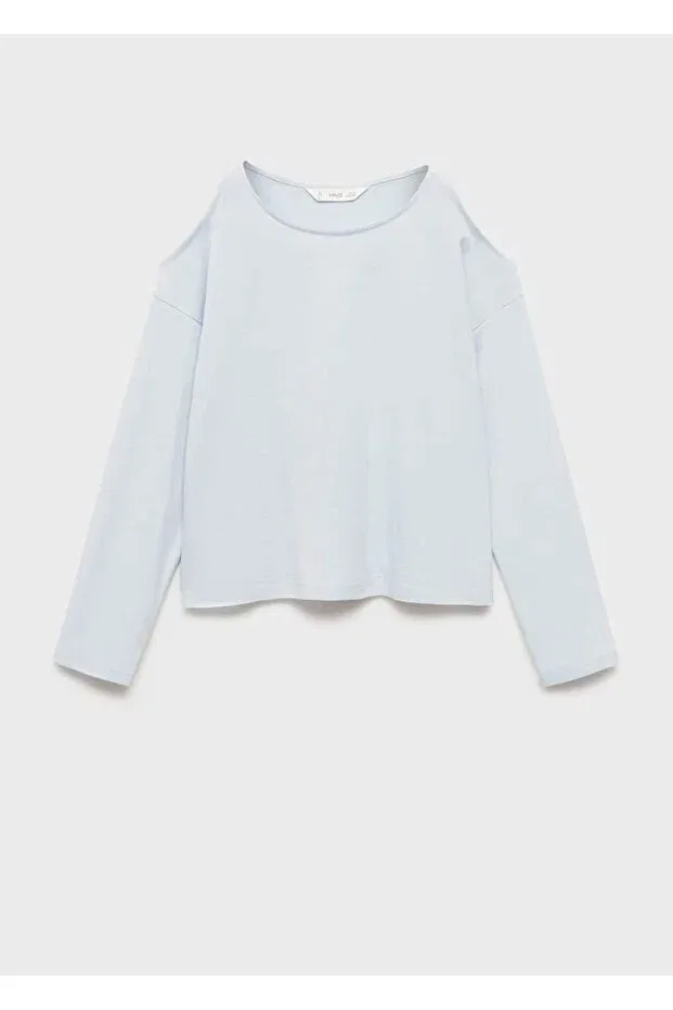 Детский лонгслив для девочек с принтом Mango Kids, Sky Blue