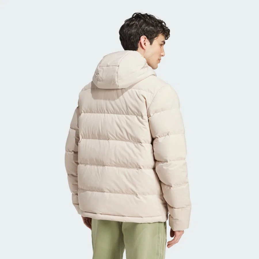 Куртка утепленная Helionic Hooded Down Jacket adidas, Бежевый — фото 2