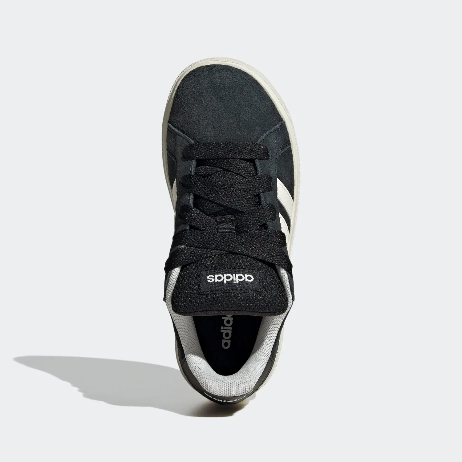 Детские кроссовки в стиле скейт Adidas Grand Court 00S, Core Black/Off White — фото 4