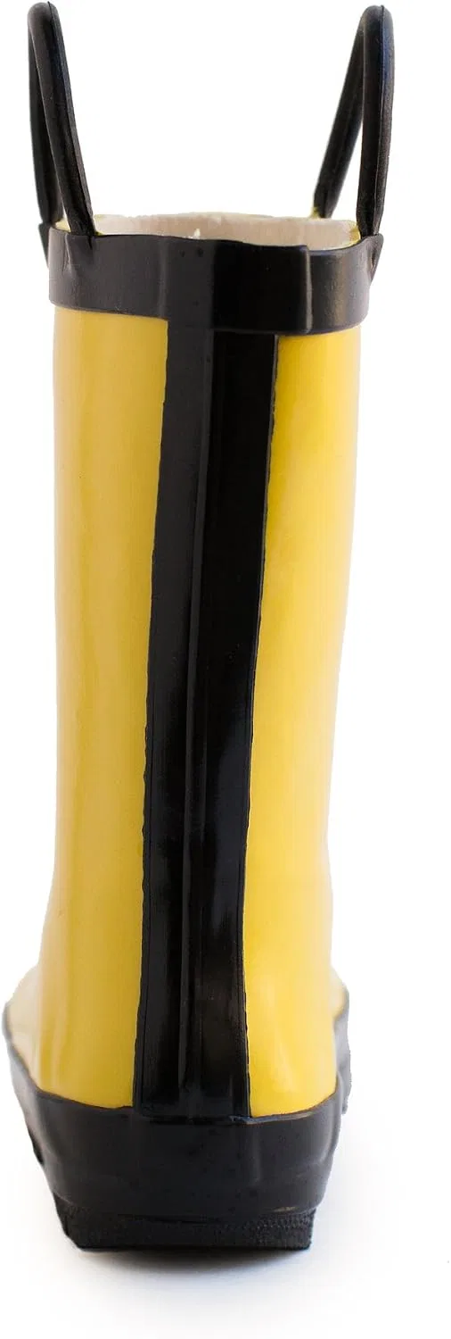 Детские сапоги дождевые с ручками для легкого надевания OAKI, Yellow Black — фото 2